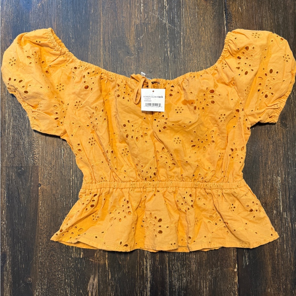 Love TreeWomen's Orange Eyelet Top